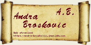 Andra Brošković vizit kartica